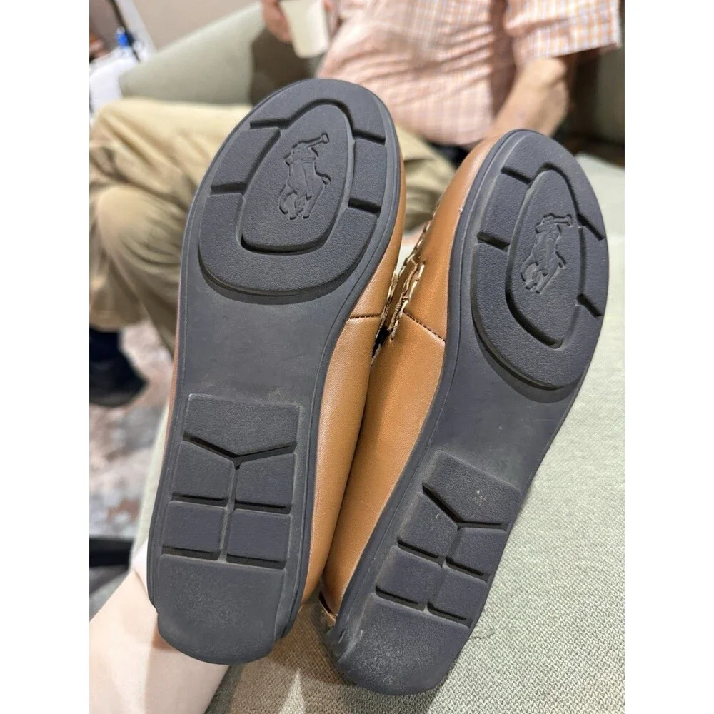 Polo Ralph Lauren Leather Penny Loafers Brown Driving Moccasins Kids